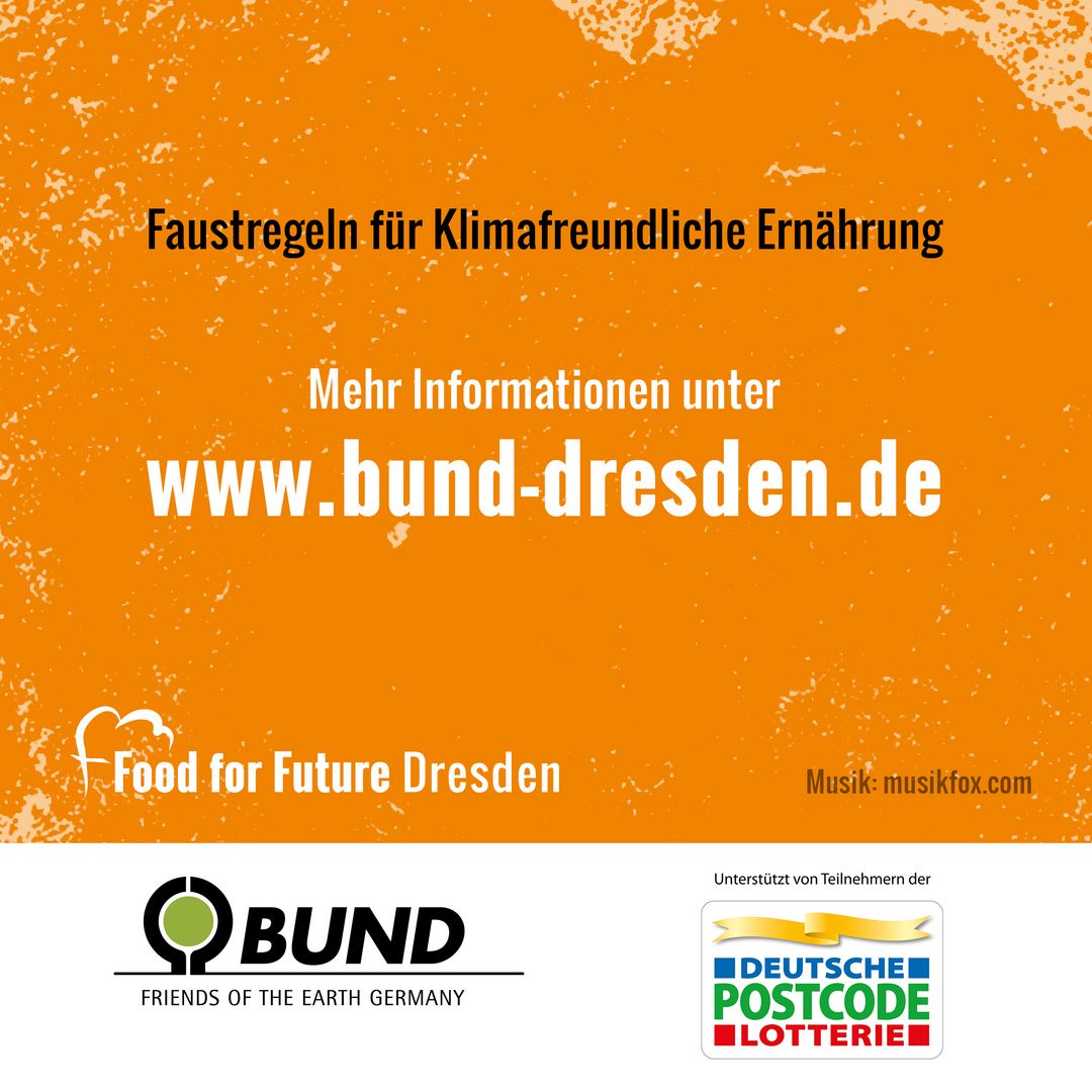 Orangener Hintergrund, Link zur Website von Food for Future.