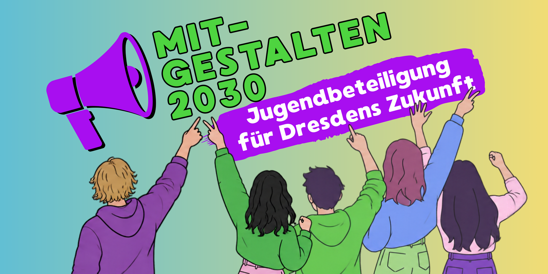 Mitgestalten 2030 Logo mit Claim und Illustration